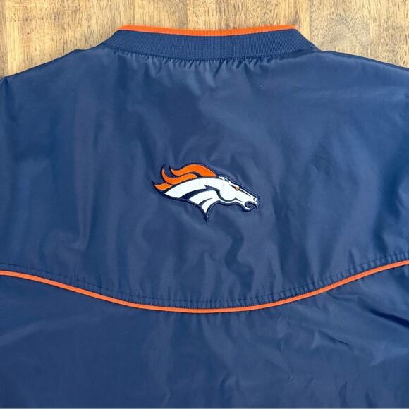 NFL Denver Broncos Reebok Men’s VTG On Field Embroidered Pullover Windbreaker L - Picture 8 of 9